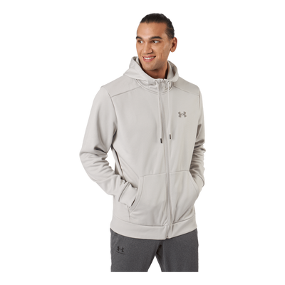 Ua Armour Fleece Fz Hoodie Ghost Gray