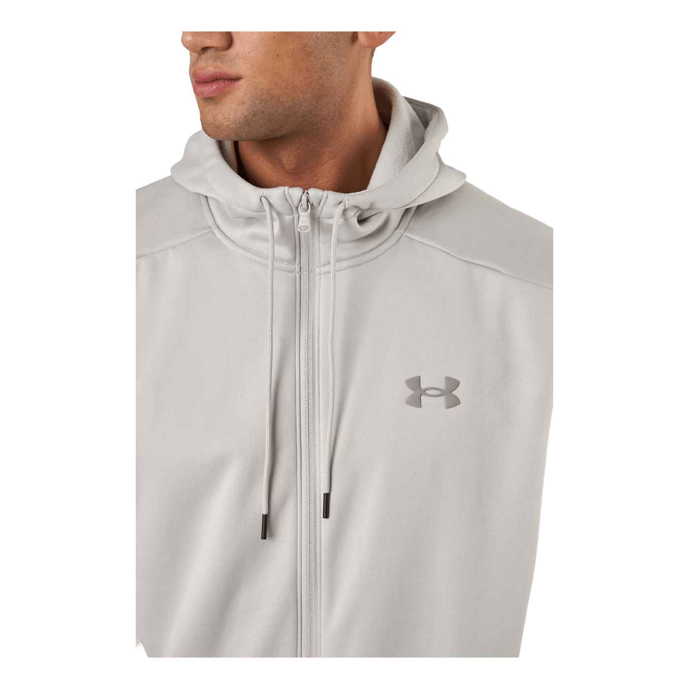 Ua Armour Fleece Fz Hoodie Ghost Gray