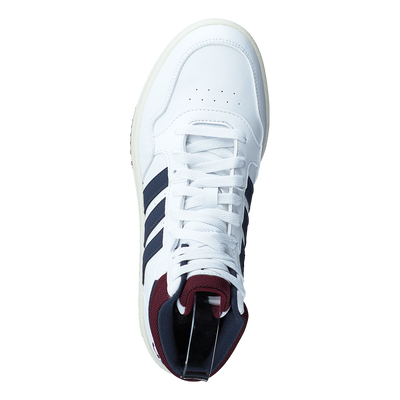 Hoops 3.0 Mid Lifestyle Basketball Classic Vintage Shoes Cloud White / Shadow Navy / Shadow Red