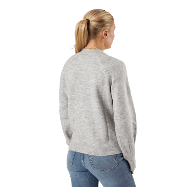 Vmpeppy Pearl Ls Highneck Blou Light Grey Melange