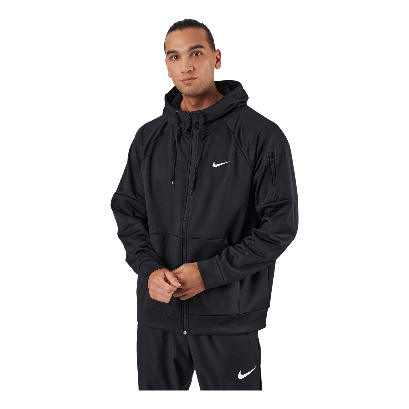 Therma-FIT Men's Full-Zip Fitness Hoodie BLACK/BLACK/WHITE