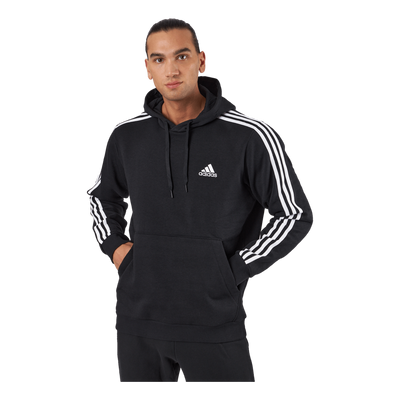 Essentials Fleece 3-Stripes Hoodie Black