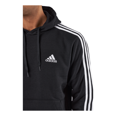 Essentials Fleece 3-Stripes Hoodie Black