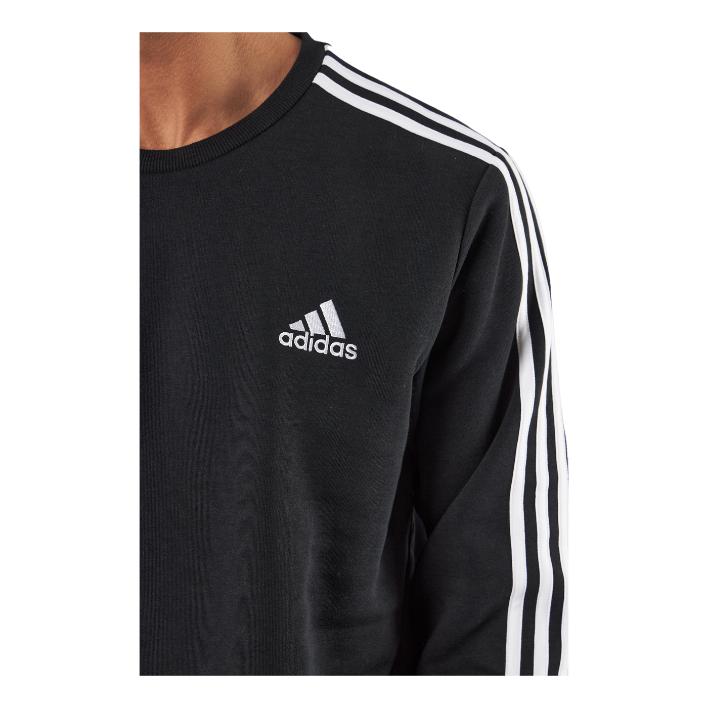 Essentials Fleece 3-Stripes Sweatshirt Black