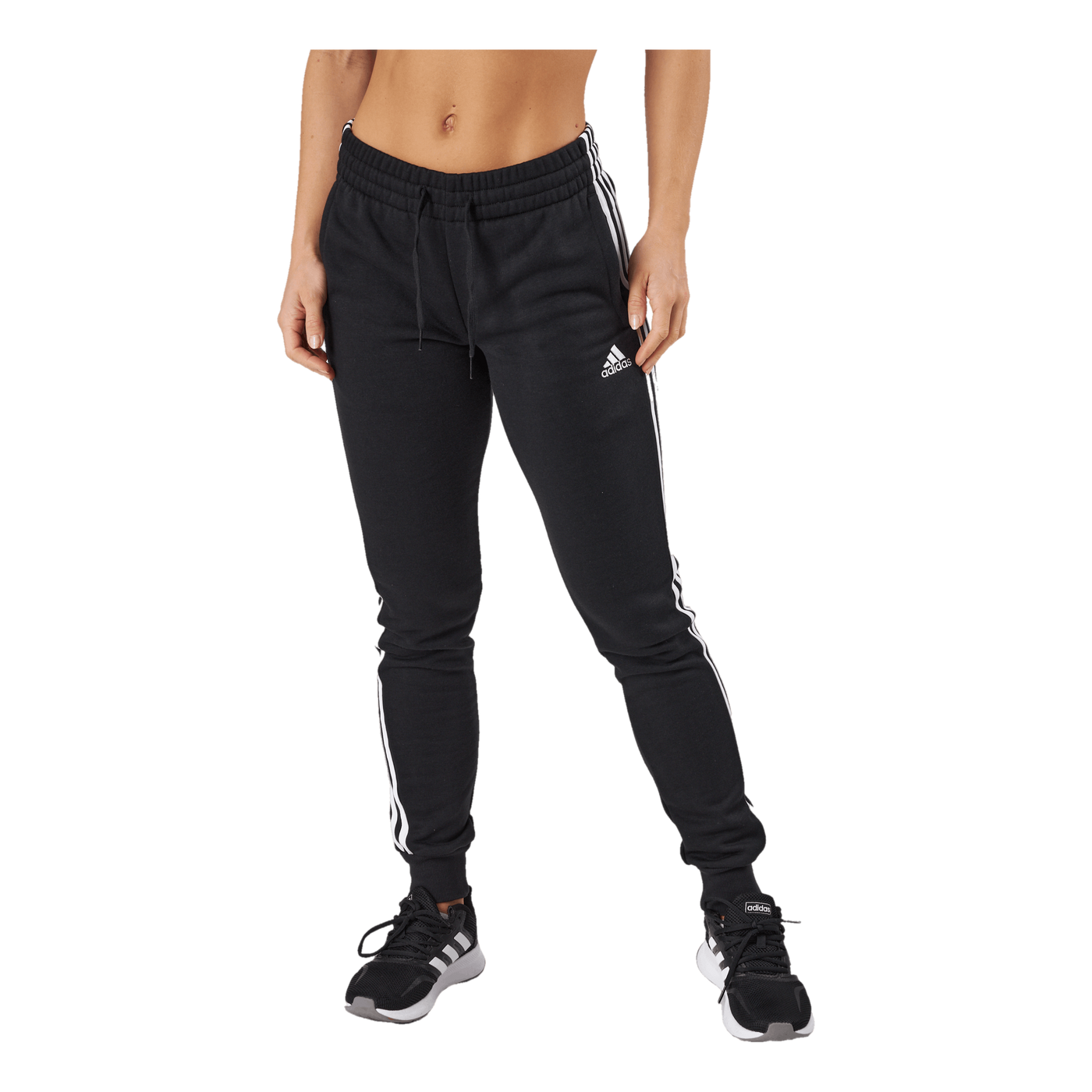 Essentials Fleece 3-Stripes Joggers Black