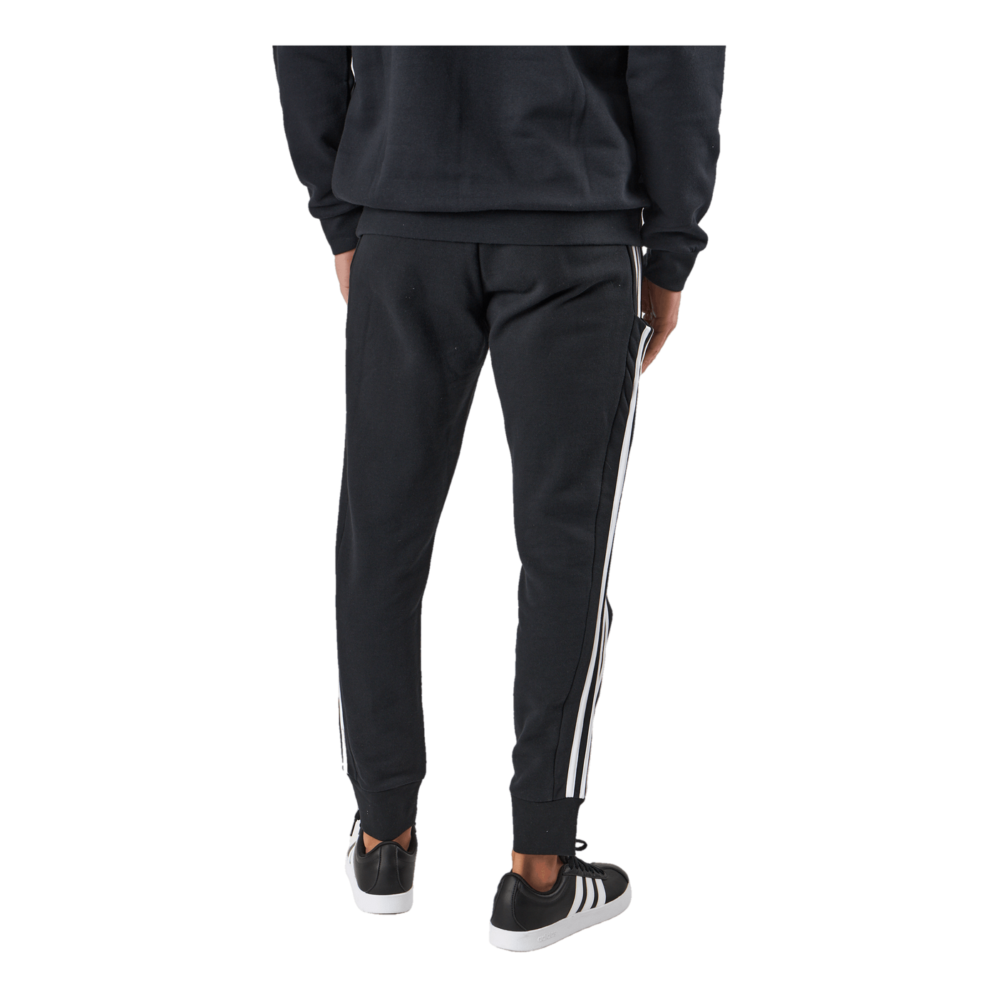 Essentials French Terry Tapered Cuff 3-Stripes Joggers Black