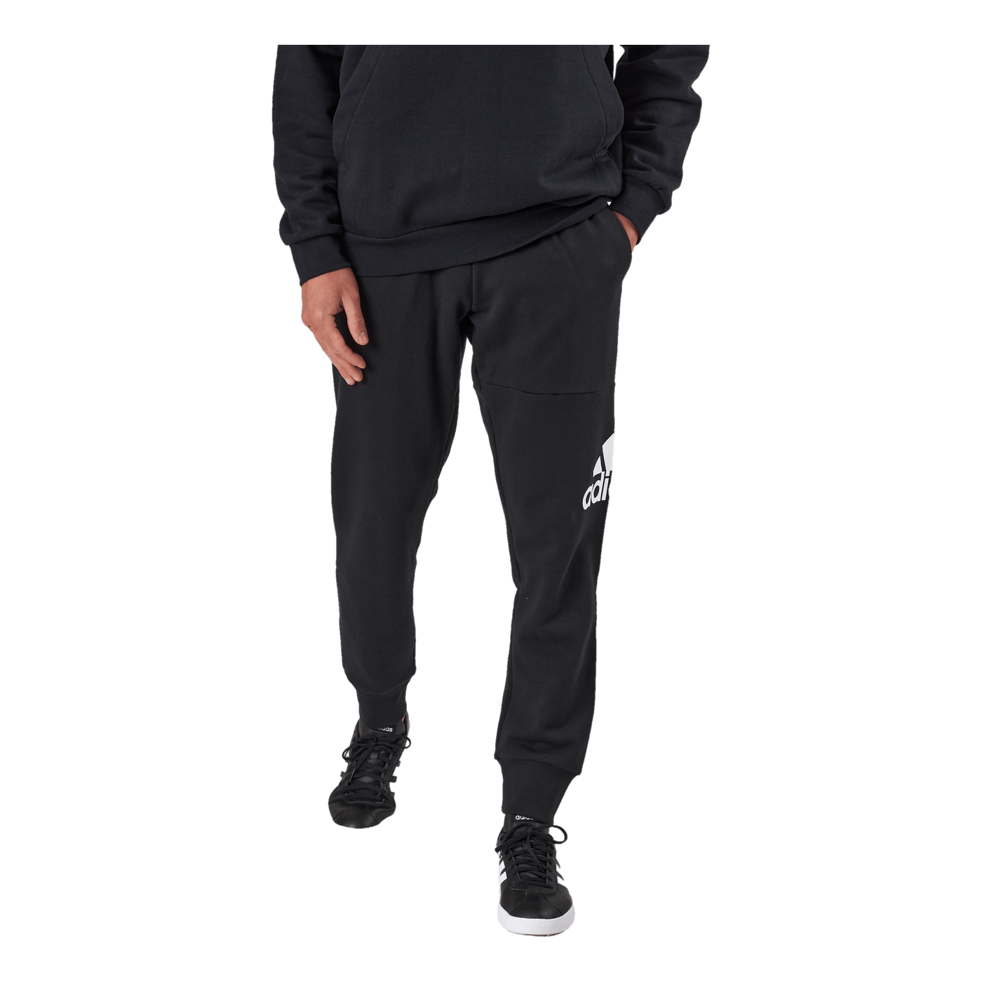 Essentials French Terry Tapered Cuff Logo Joggers Black