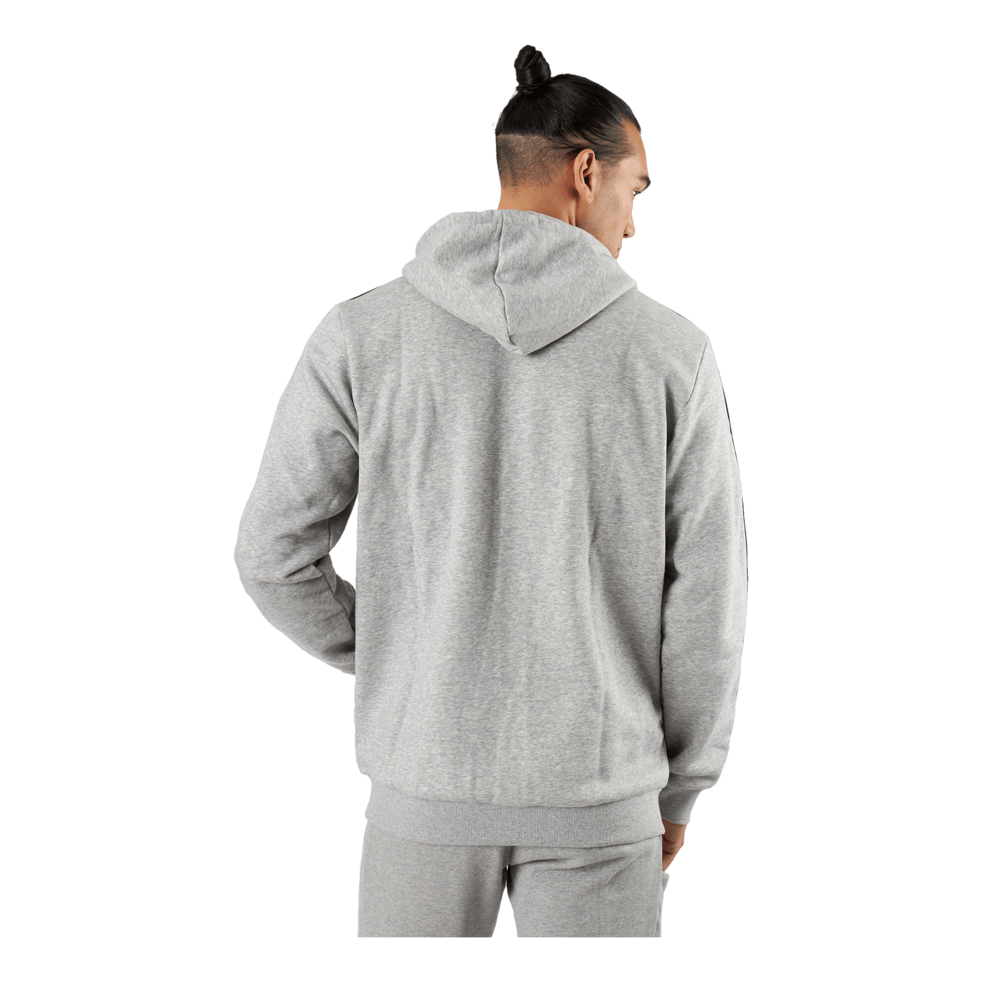 Essentials Fleece 3-Stripes Full-Zip Hoodie Medium Grey Heather