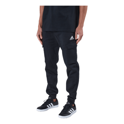 Essentials Fleece Regular Tapered Cargo Joggers Black