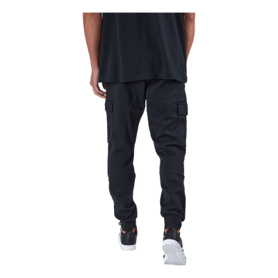 Essentials Fleece Regular Tapered Cargo Joggers Black