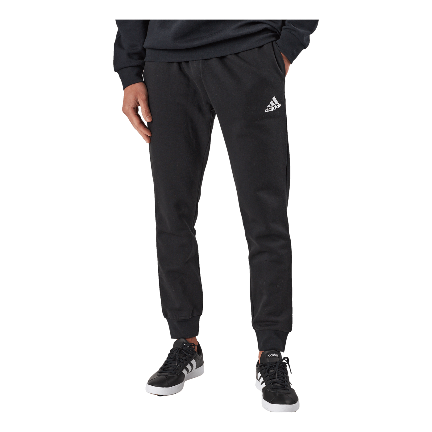 Essentials Fleece Regular Tapered Joggers Black