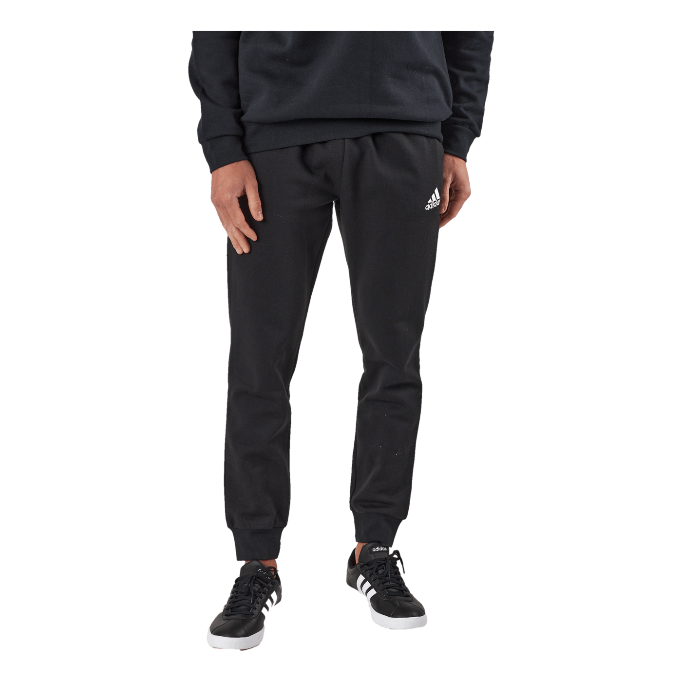 Essentials Fleece Regular Tapered Joggers Black