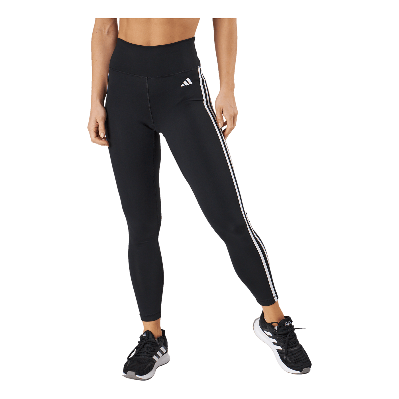 Train Essentials 3-Stripes High-Waisted 7/8 Leggings Black