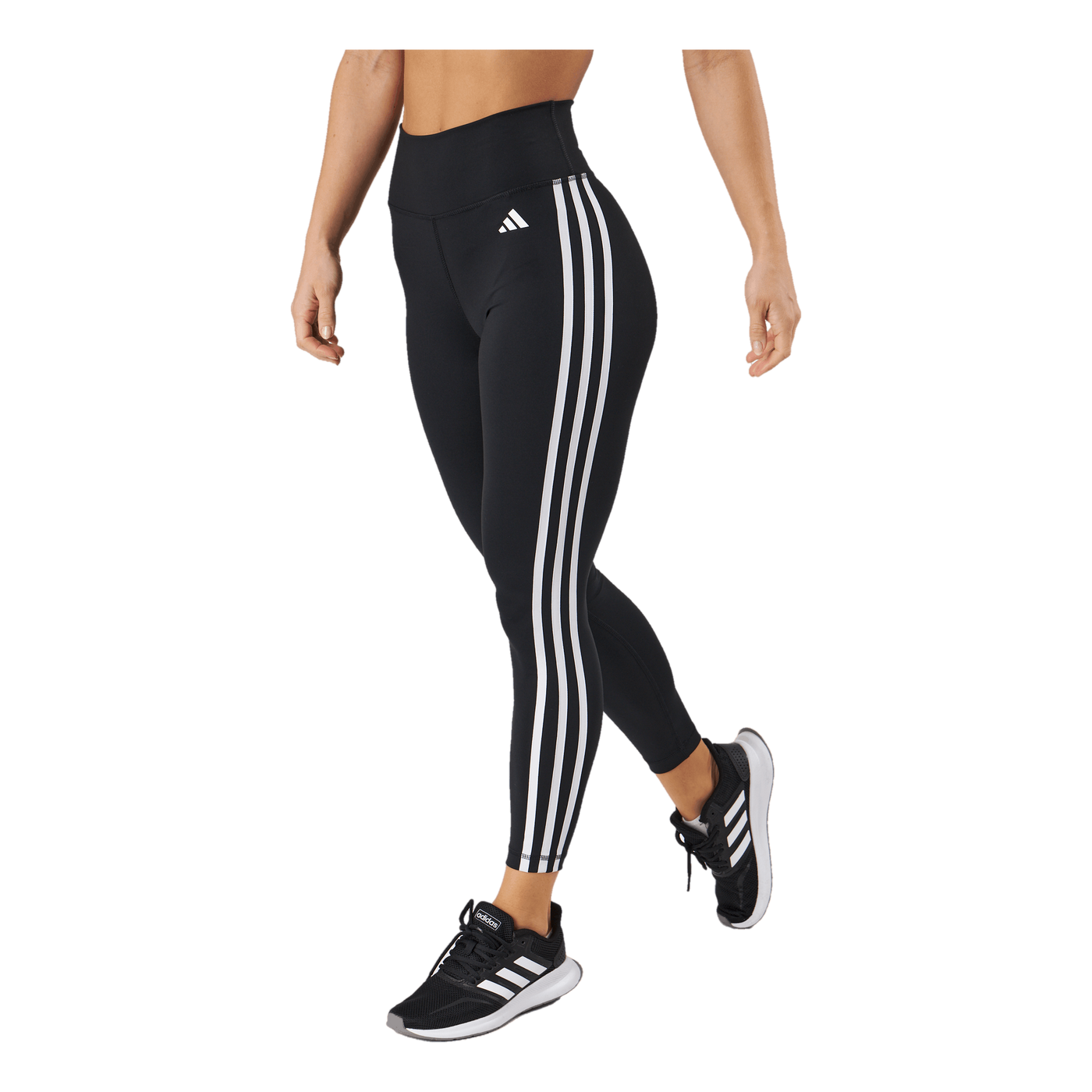 Train Essentials 3-Stripes High-Waisted 7/8 Leggings Black