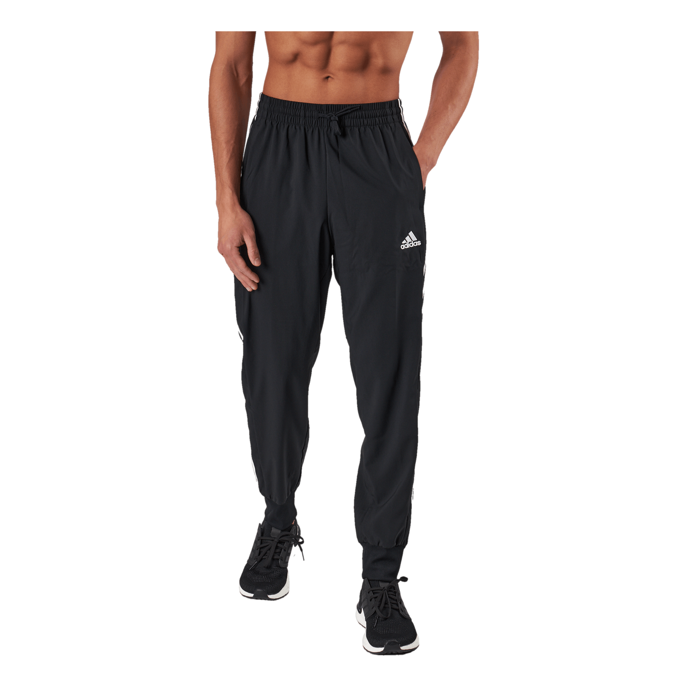 AEROREADY Essentials Tapered Cuff Woven 3-Stripes Joggers Black