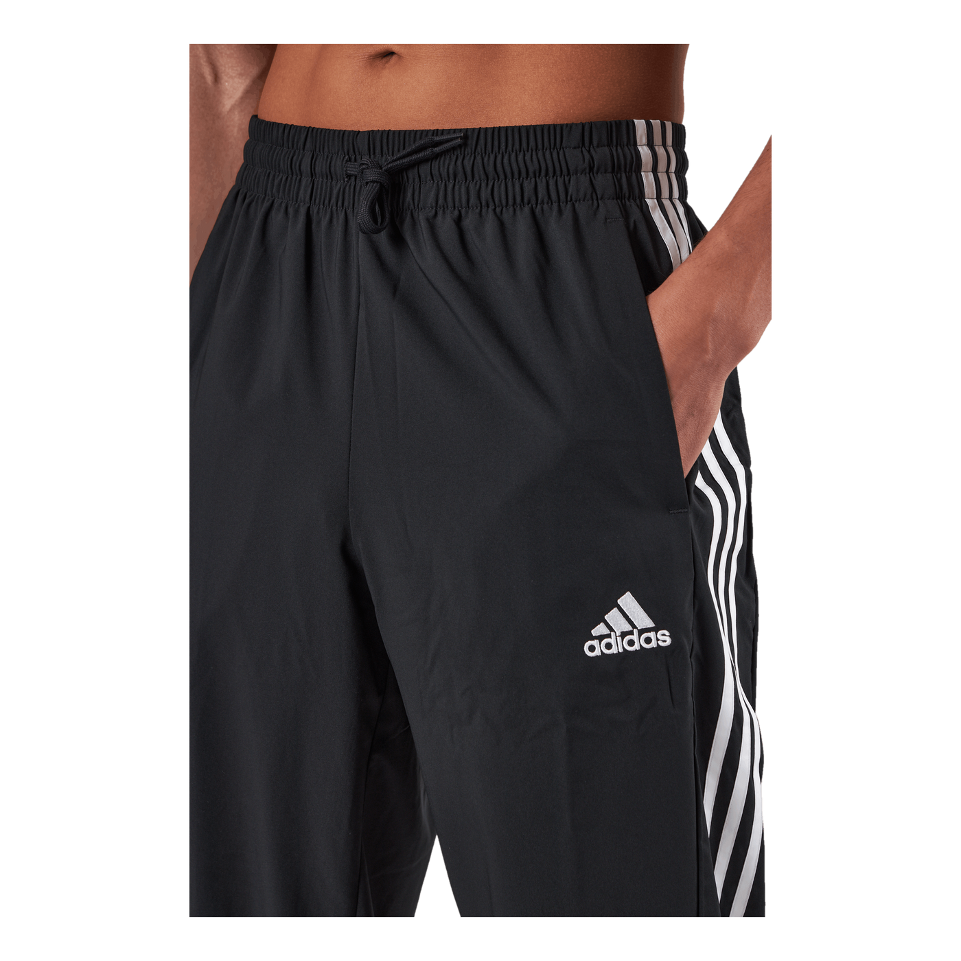 AEROREADY Essentials Tapered Cuff Woven 3-Stripes Joggers Black