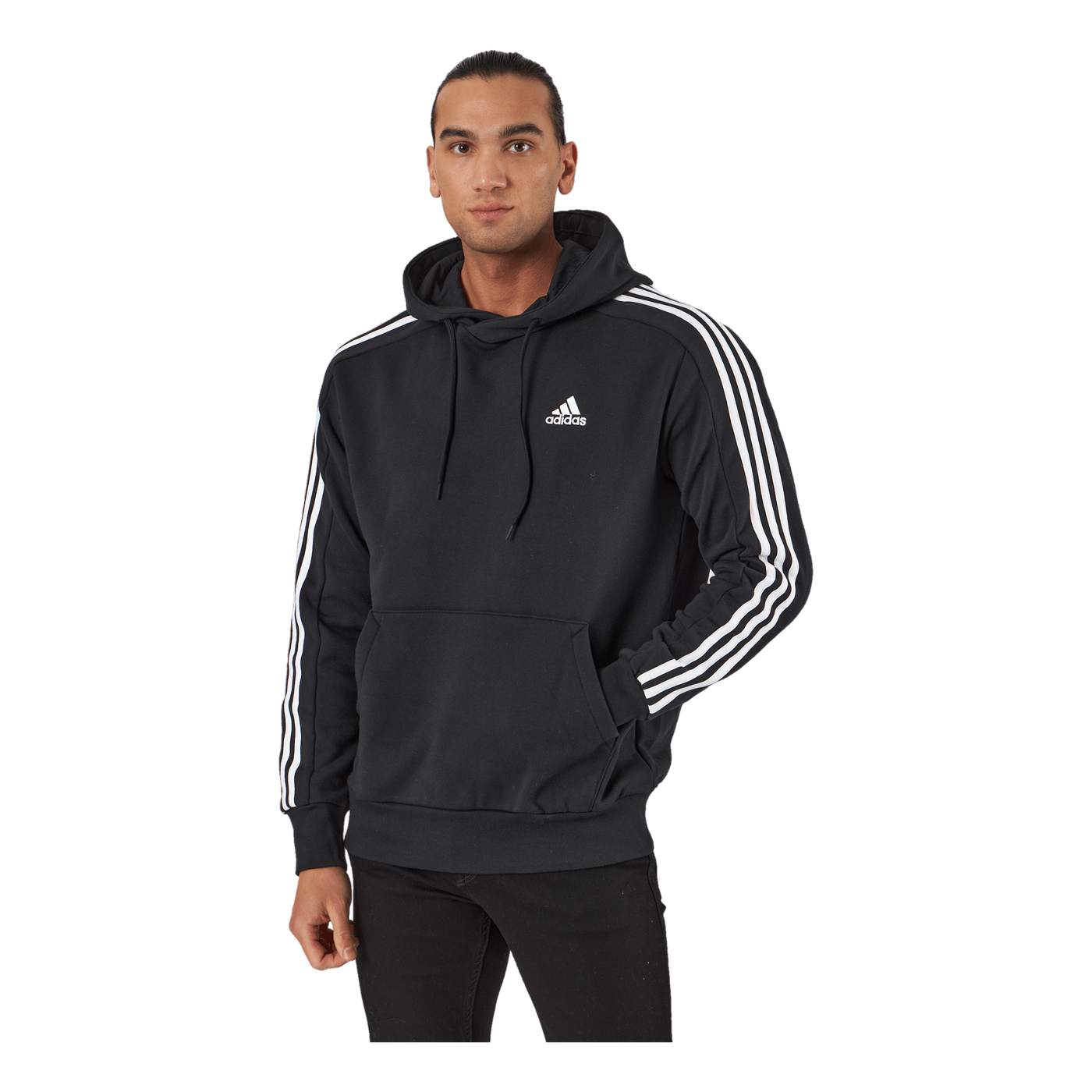 Essentials French Terry 3-Stripes Hoodie Black