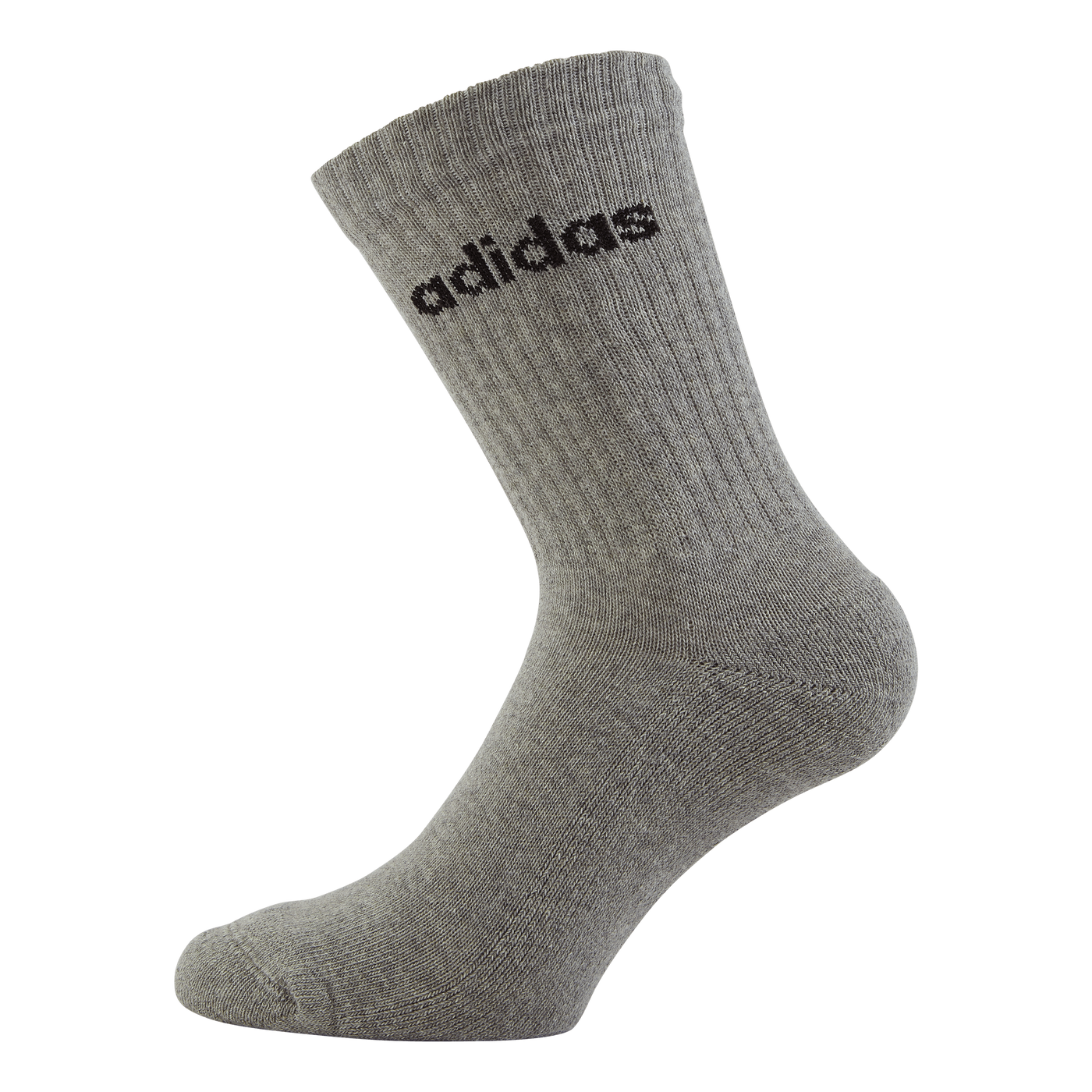 Linear Crew Cushioned Socks 3 Pairs Medium Grey Heather / White / Black