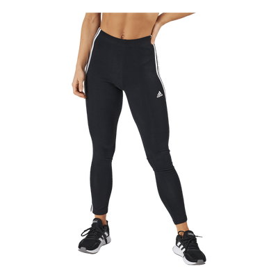 Essentials 3-Stripes High-Waisted Single Jersey Leggings Black / White