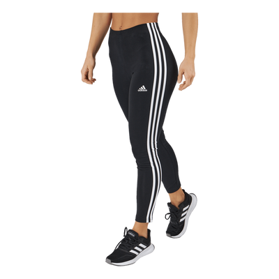 Essentials 3-Stripes High-Waisted Single Jersey Leggings Black / White