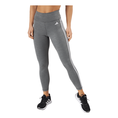 Train Essentials 3-Stripes High-Waisted 7/8 Leggings Dark Grey Heather