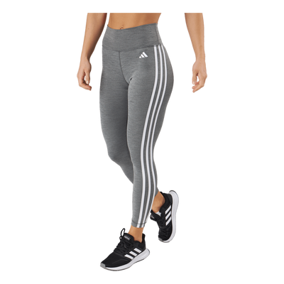 Train Essentials 3-Stripes High-Waisted 7/8 Leggings Dark Grey Heather