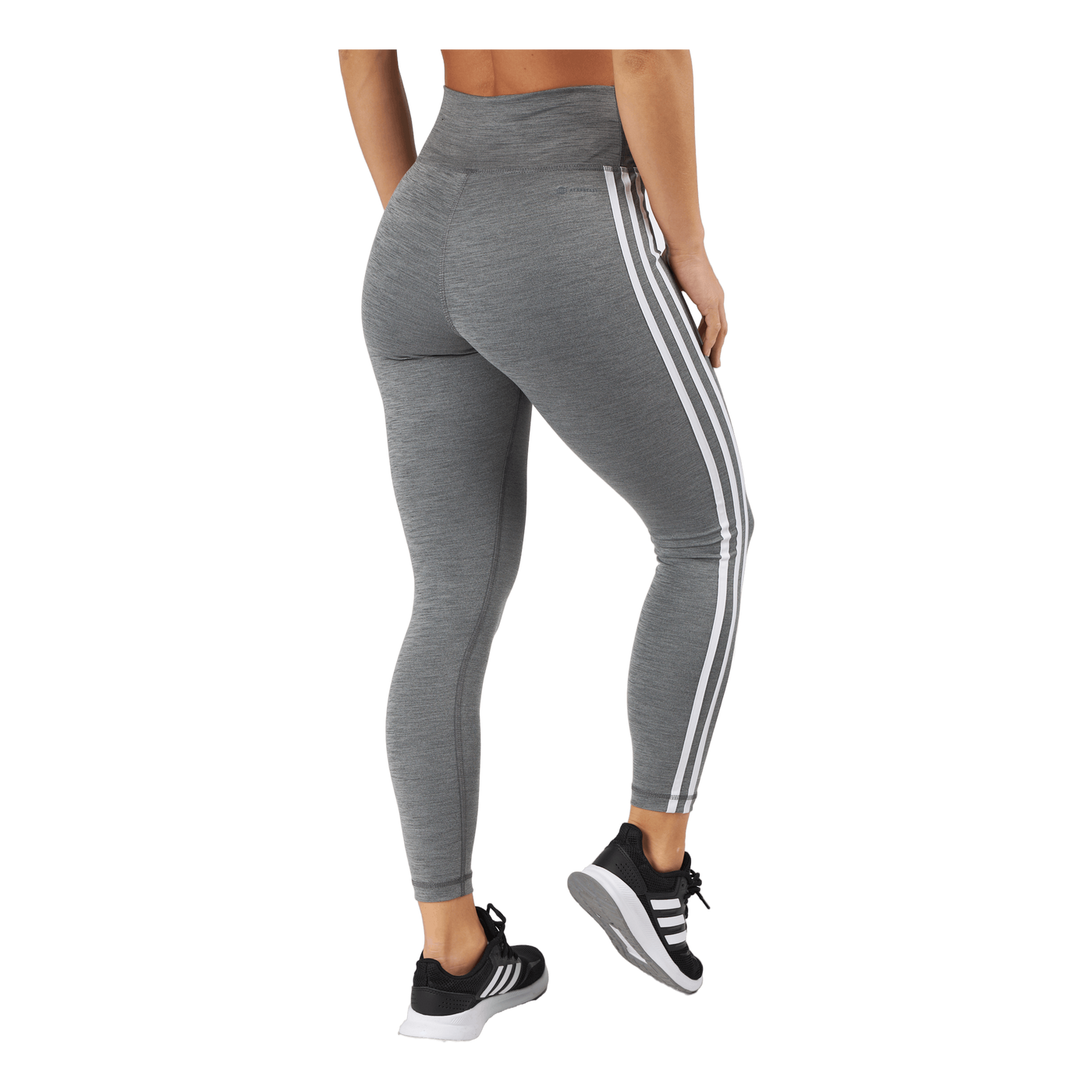 Train Essentials 3-Stripes High-Waisted 7/8 Leggings Dark Grey Heather