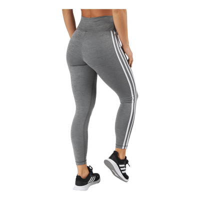 Train Essentials 3-Stripes High-Waisted 7/8 Leggings Dark Grey Heather