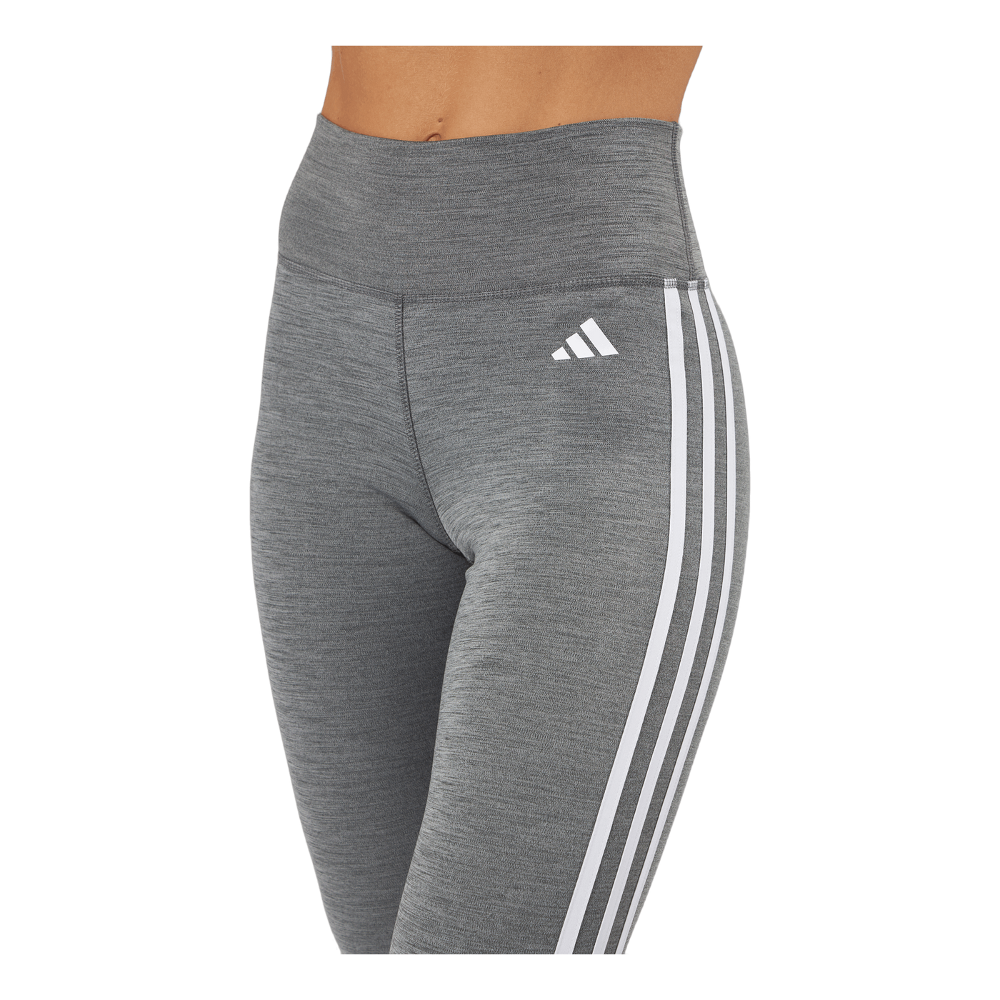 Train Essentials 3-Stripes High-Waisted 7/8 Leggings Dark Grey Heather