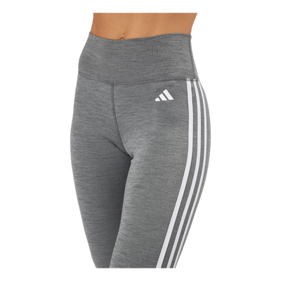 Train Essentials 3-Stripes High-Waisted 7/8 Leggings Dark Grey Heather