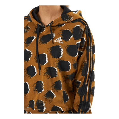 Essentials 3-Stripes Animal Print Hoodie Brostr/Multco/Black