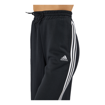 Essentials 3-Stripes French Terry Wide Joggers Black