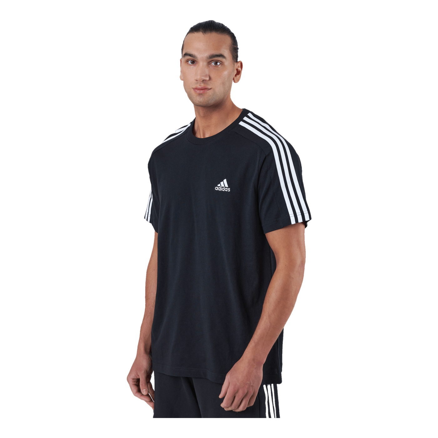 Essentials Single Jersey 3-Stripes T-Shirt Black