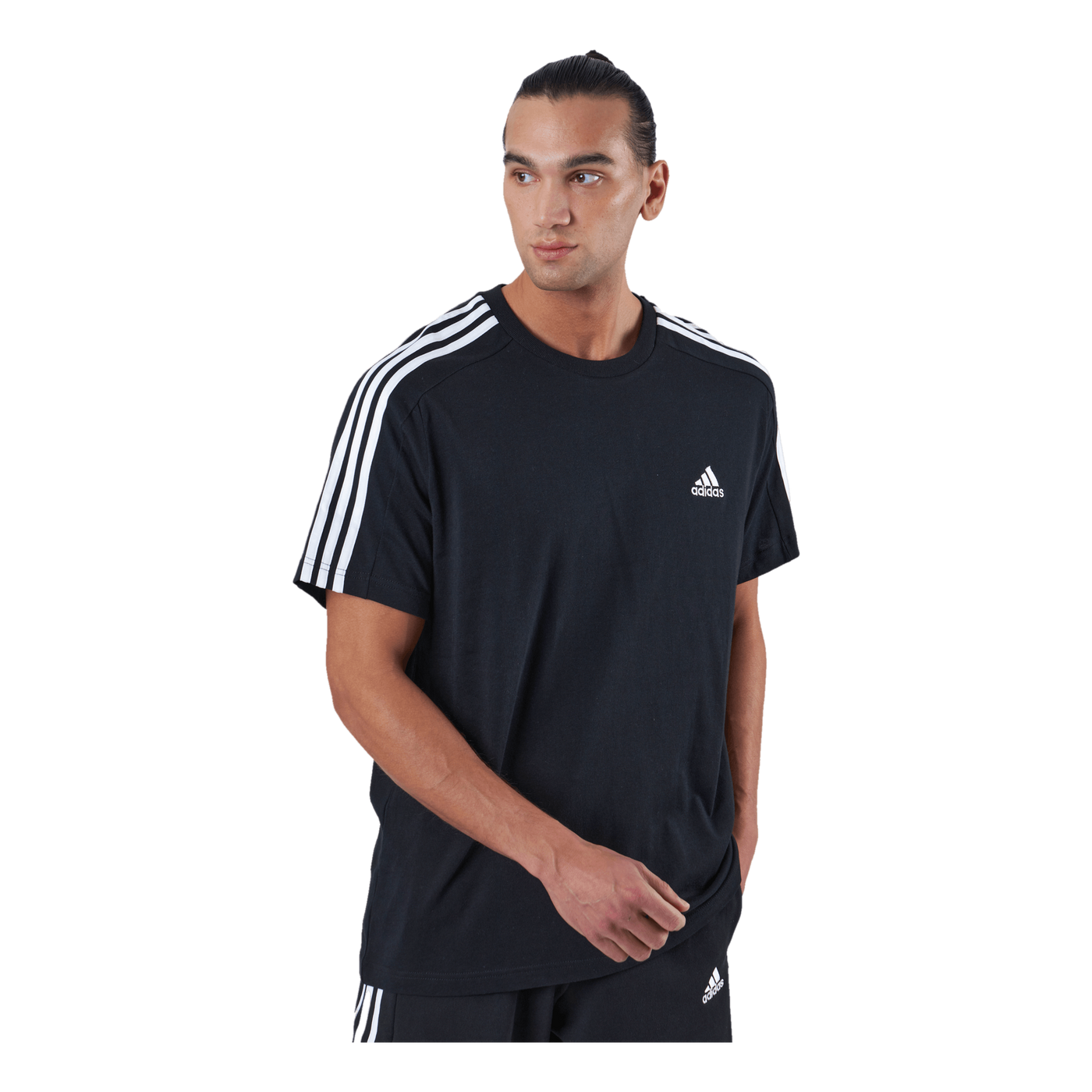 Essentials Single Jersey 3-Stripes T-Shirt Black