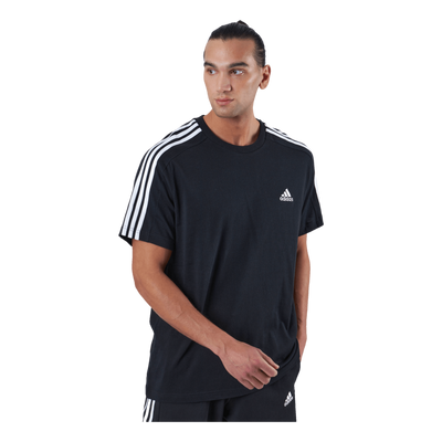 Essentials Single Jersey 3-Stripes T-Shirt Black