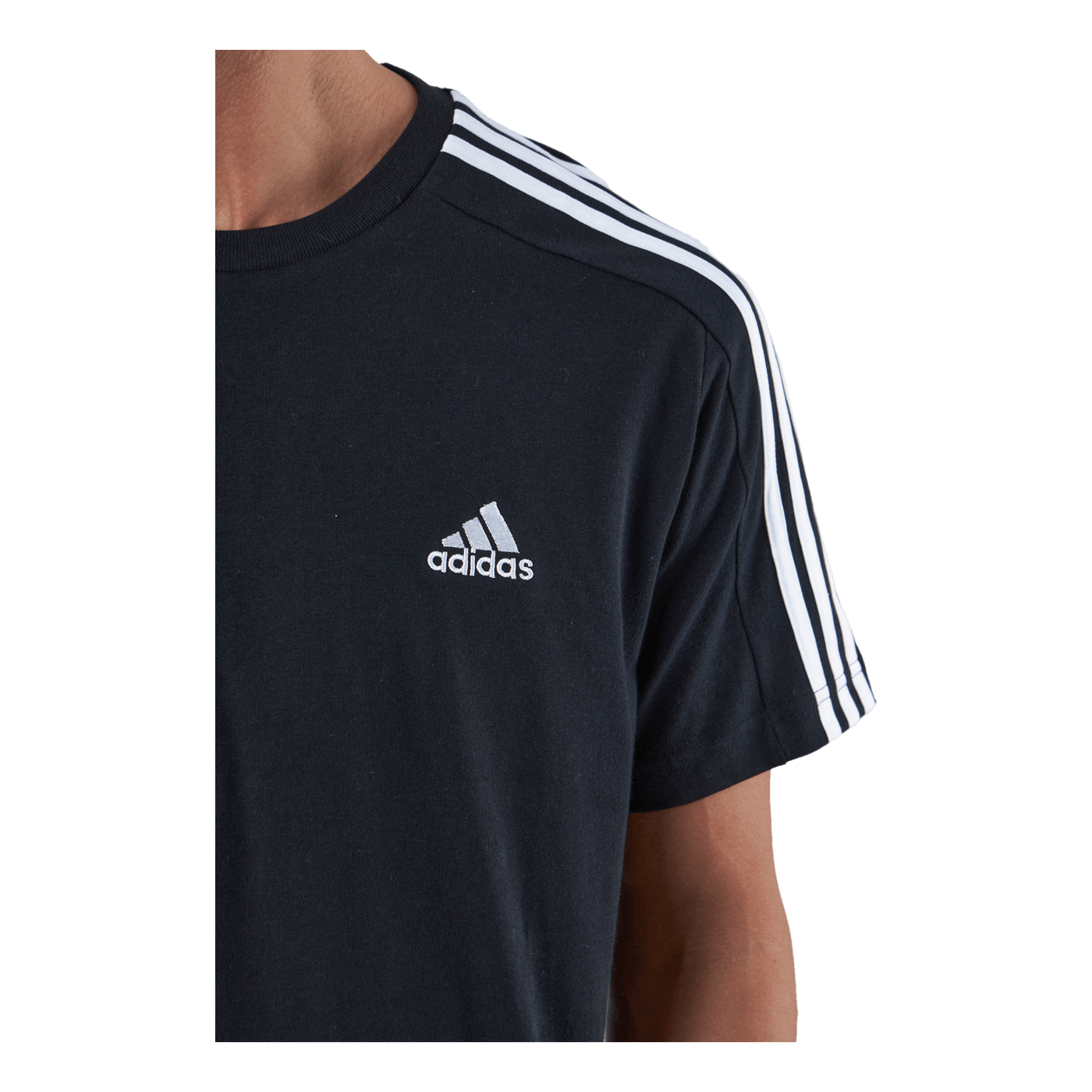 Essentials Single Jersey 3-Stripes T-Shirt Black