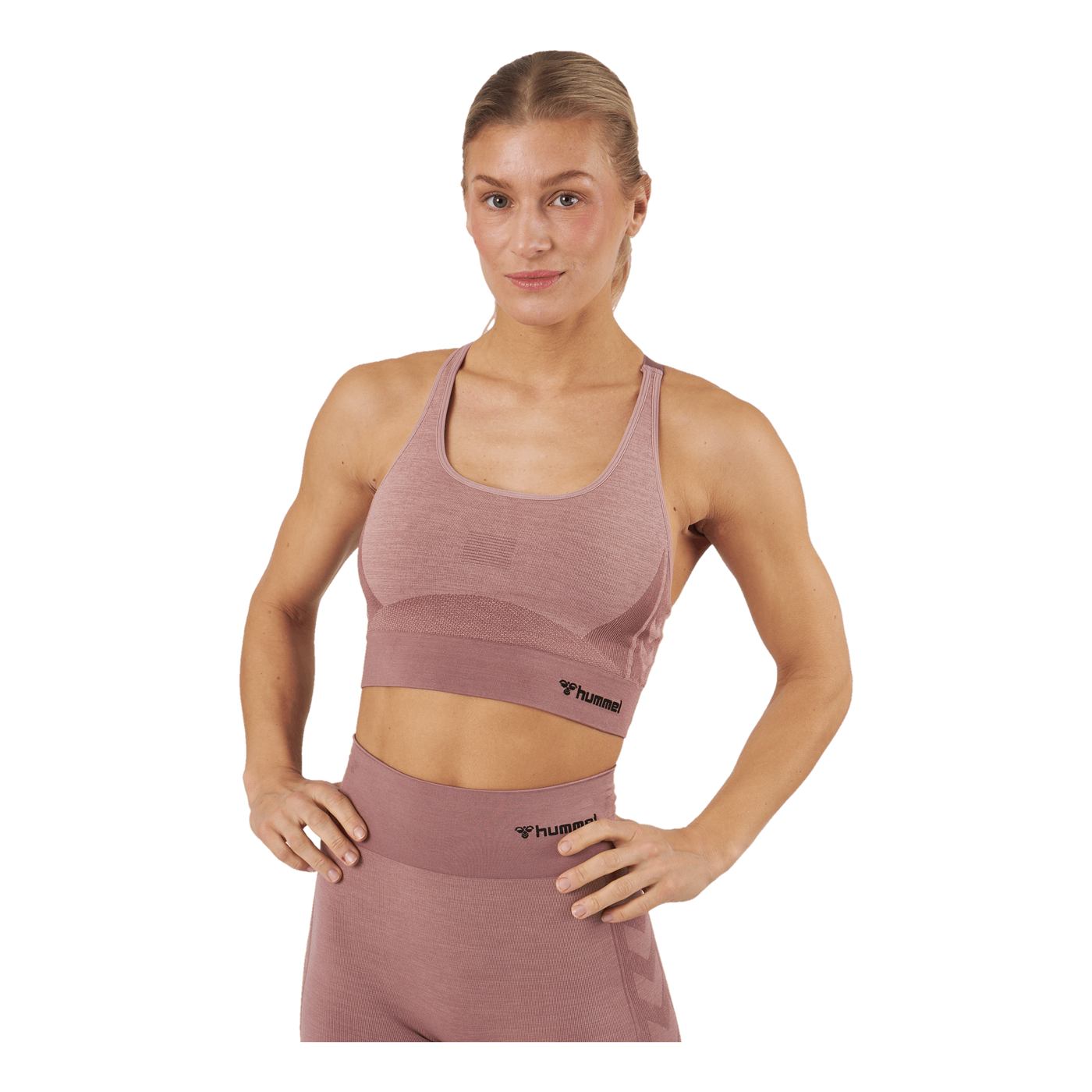 Hmlclea Seamless Sports Top Woodrose/rose Taupe Melange