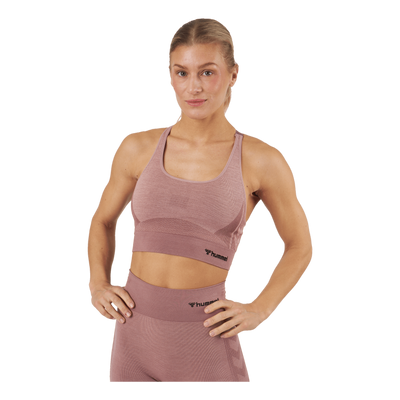 Hmlclea Seamless Sports Top Woodrose/rose Taupe Melange