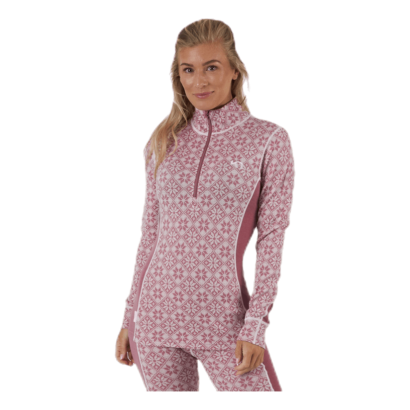 Rose Half-Zip Shirt Pink