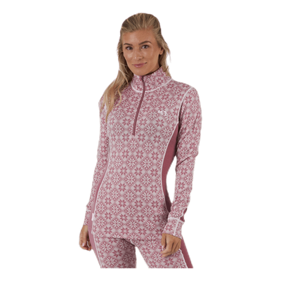 Rose Half-Zip Shirt Pink