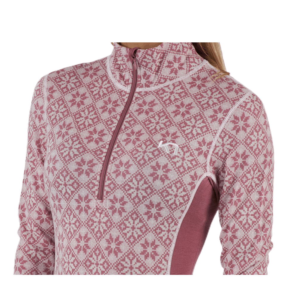 Rose Half-Zip Shirt Pink