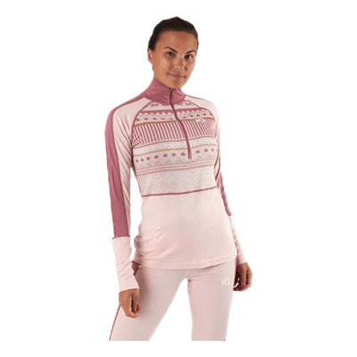 Perle Half-Zip Shirt Pink