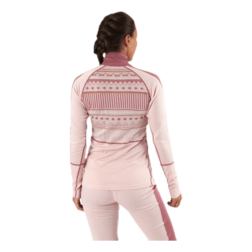 Perle Half-Zip Shirt Pink