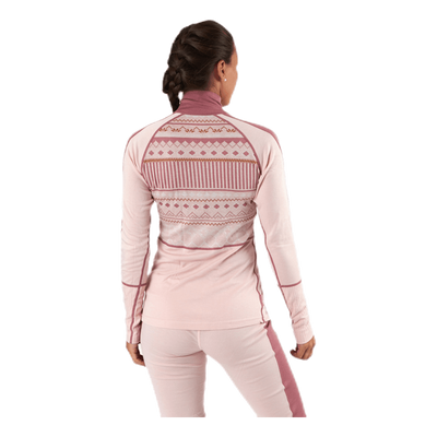 Perle Half-Zip Shirt Pink