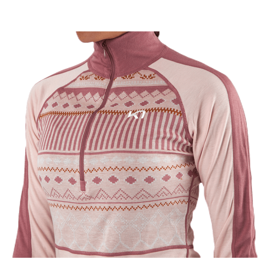 Perle Half-Zip Shirt Pink