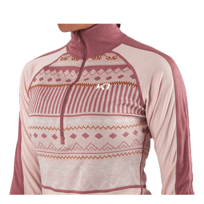 Perle Half-Zip Shirt Pink