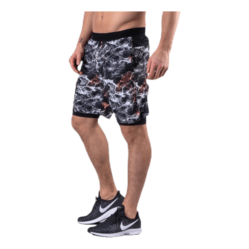 Vent 2 In 1 Racing Shorts Patterned/Black