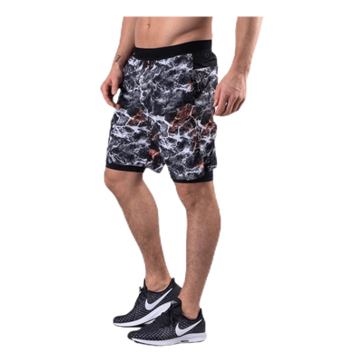 Vent 2 In 1 Racing Shorts Patterned/Black