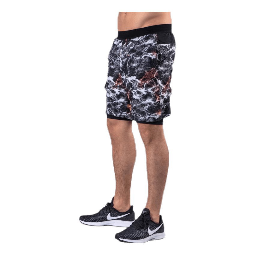 Vent 2 In 1 Racing Shorts Patterned/Black