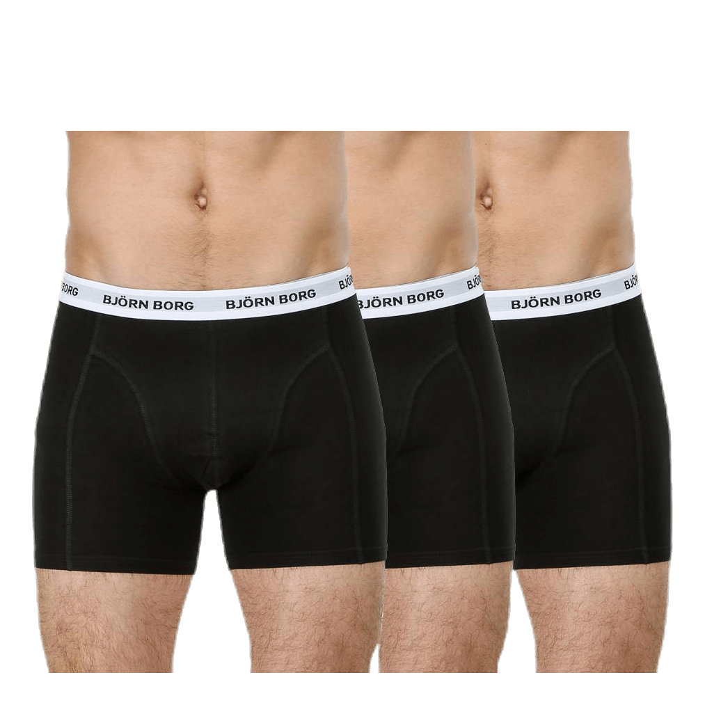 Solid Contrast Shorts 3-pack Black